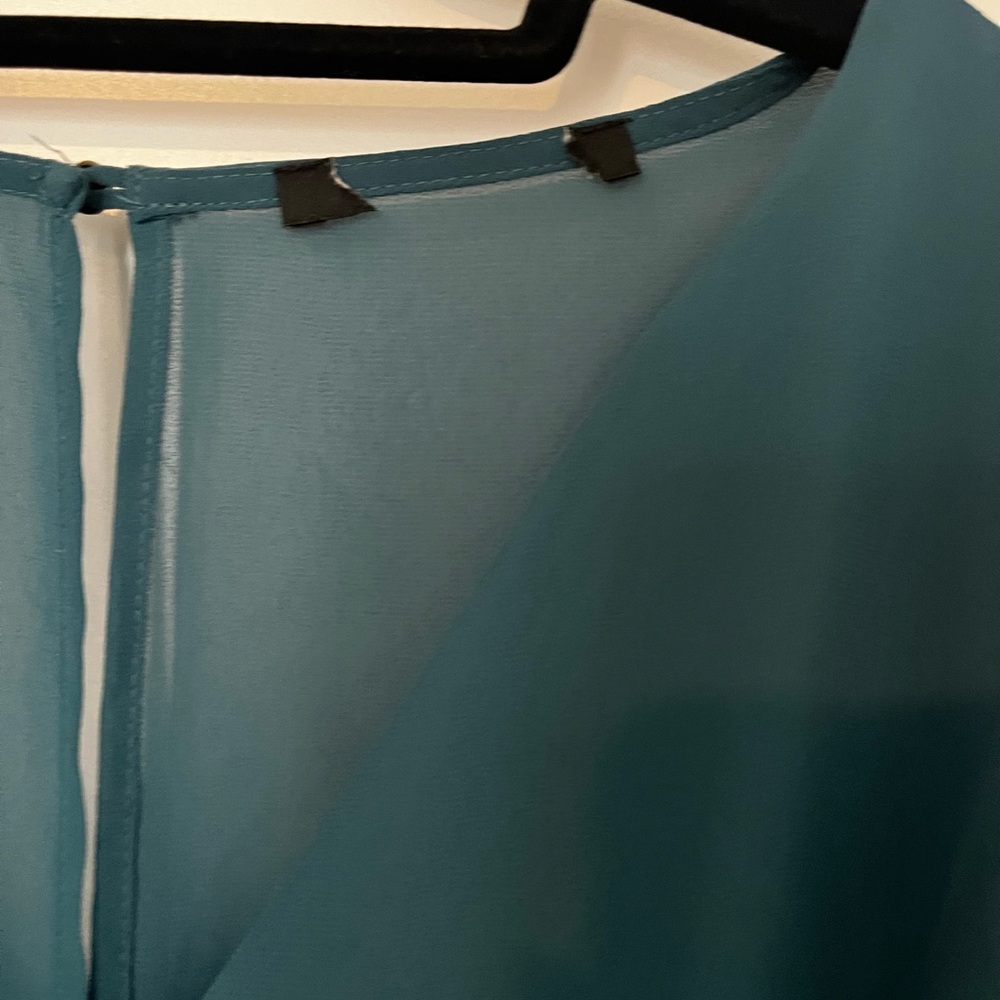 Teal Long Sleeve Romper (shorts length) - Picture 3 of 4